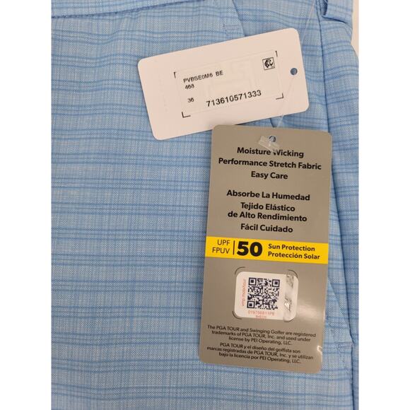 PGA TOUR Men's Striped 8" Golf Shorts‎ UPF 50 Moisture-Wicking Stretch Fabric 36 - Picture 4 of 5